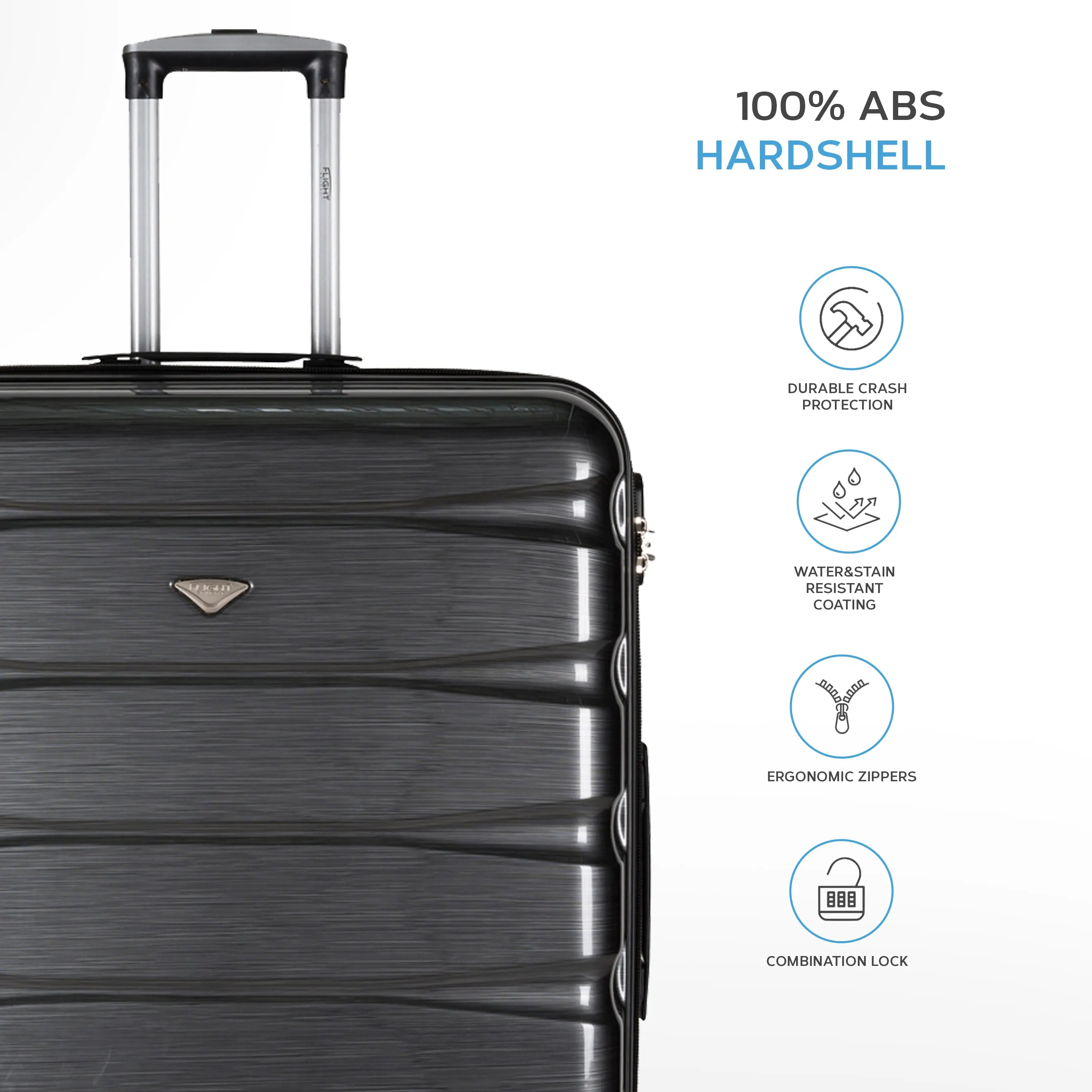 Lightweight 4 Wheel ABS Hard Case Suitcases Cabin & Hold Luggage Options 100  Airlines Approved