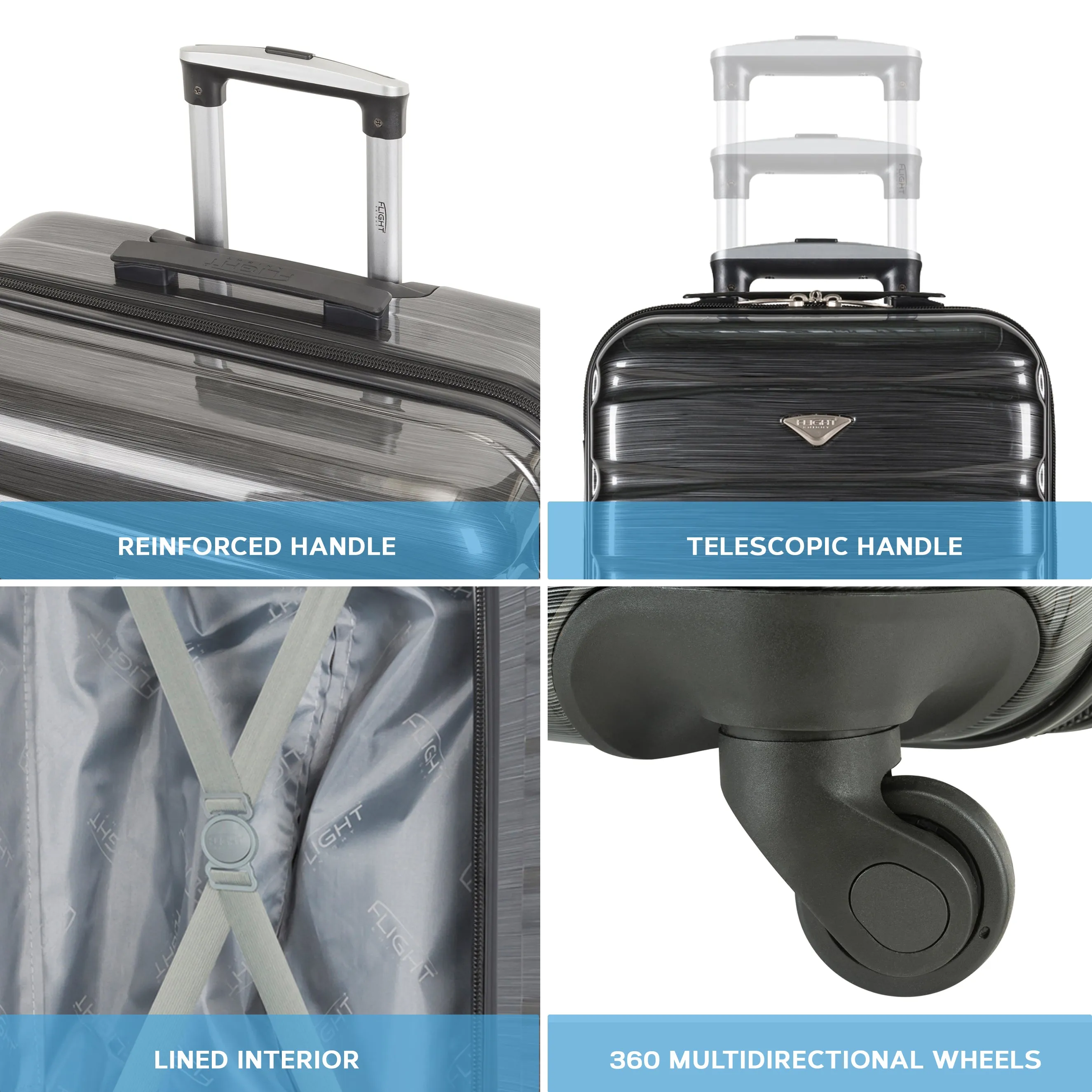 Lightweight 4 Wheel ABS Hard Case Suitcases Cabin & Hold Luggage Options 100  Airlines Approved