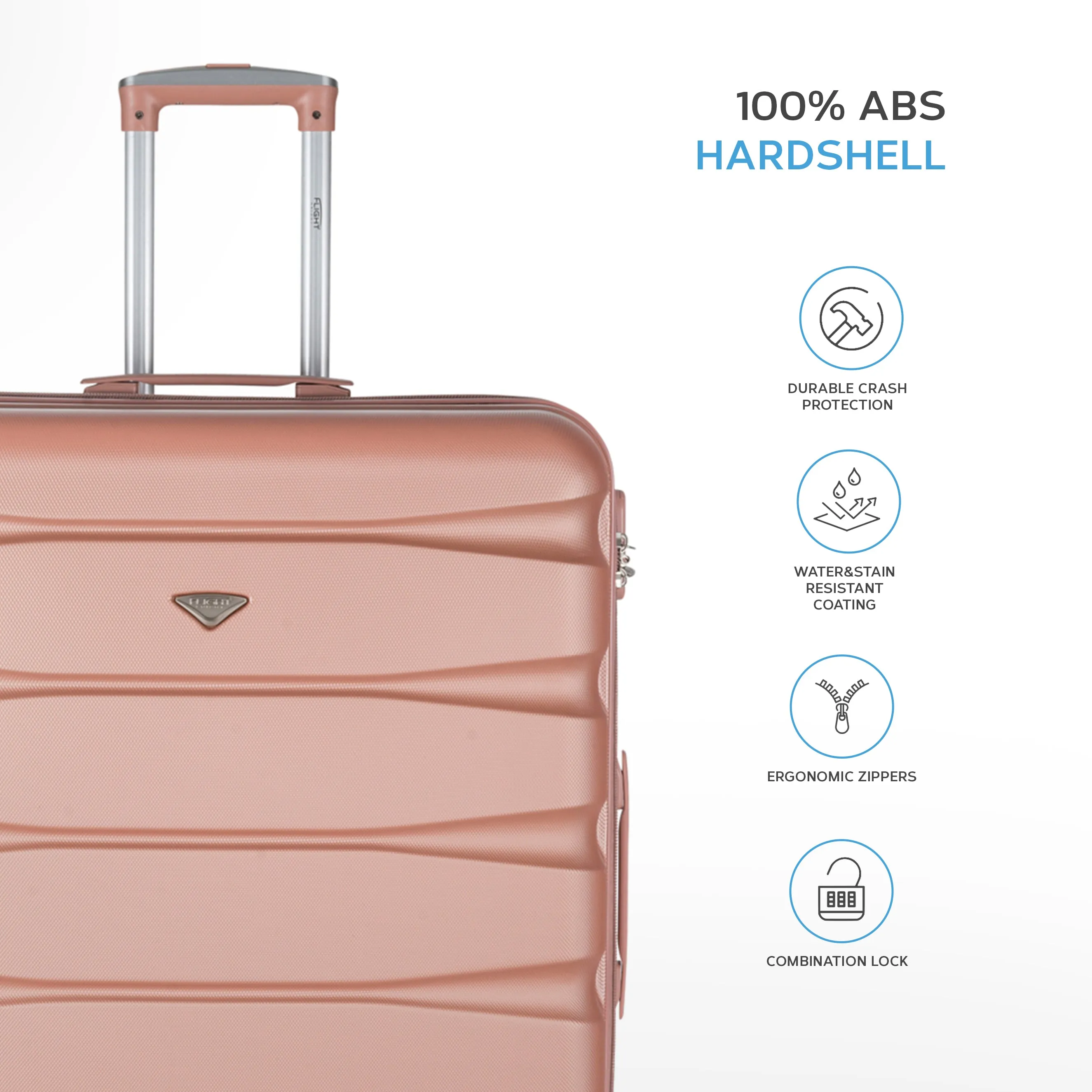 Lightweight 4 Wheel ABS Hard Case Suitcases Cabin & Hold Luggage Options 100  Airlines Approved