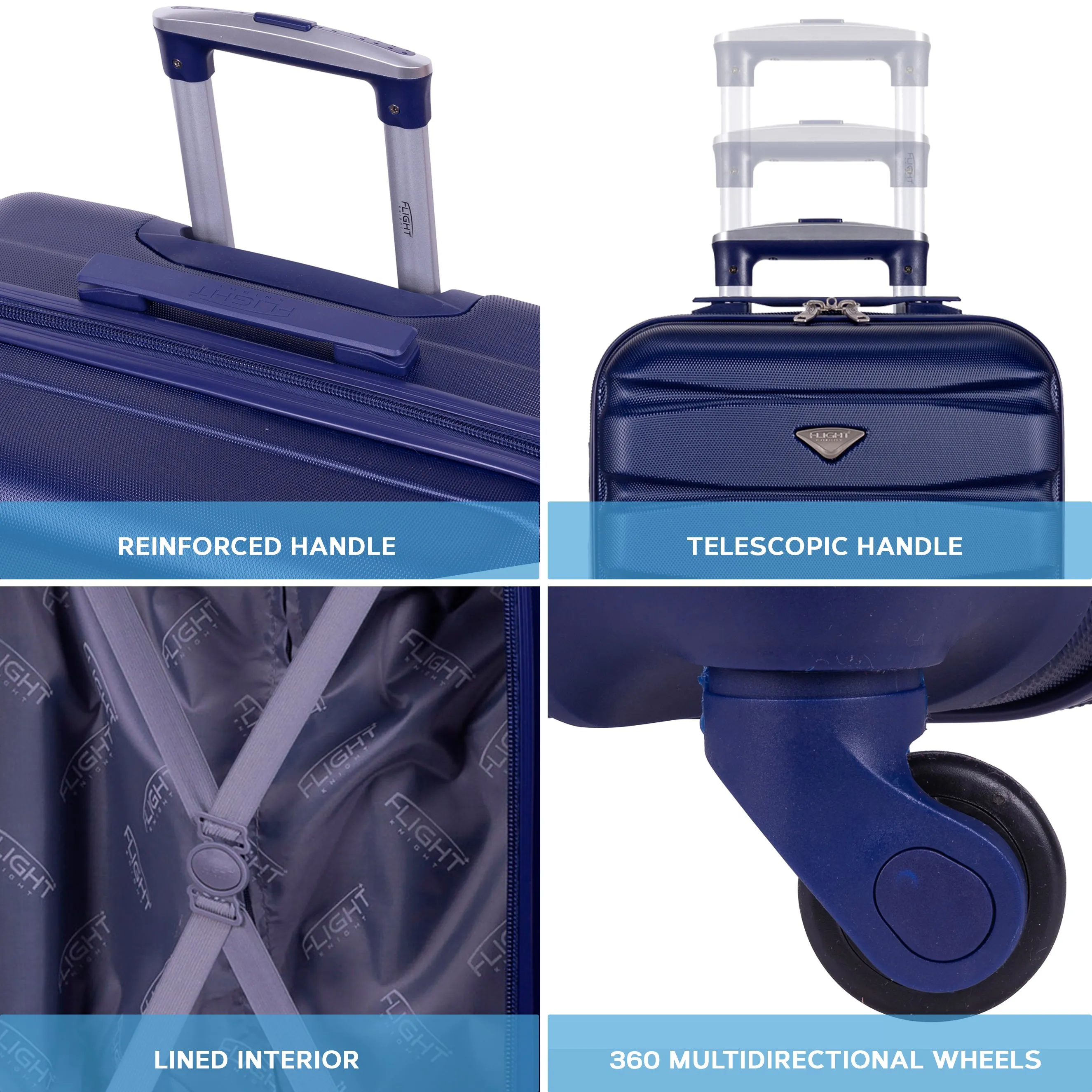 Lightweight 4 Wheel ABS Hard Case Suitcases Cabin & Hold Luggage Options 100  Airlines Approved