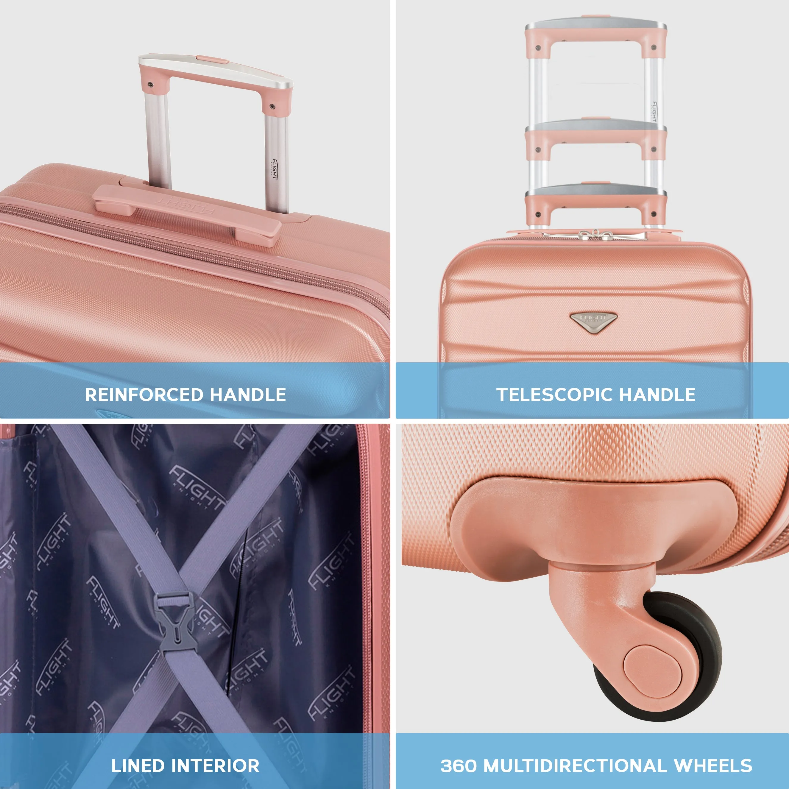 Lightweight 4 Wheel ABS Hard Case Suitcases Cabin & Hold Luggage Options 100  Airlines Approved