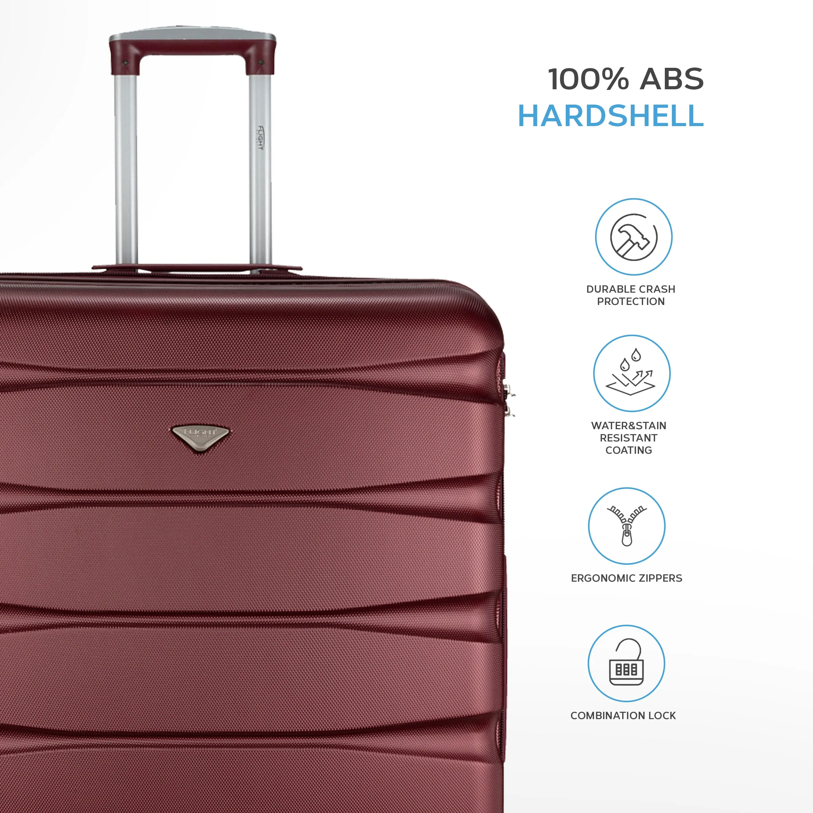 Lightweight 4 Wheel ABS Hard Case Suitcases Cabin & Hold Luggage Options 100  Airlines Approved