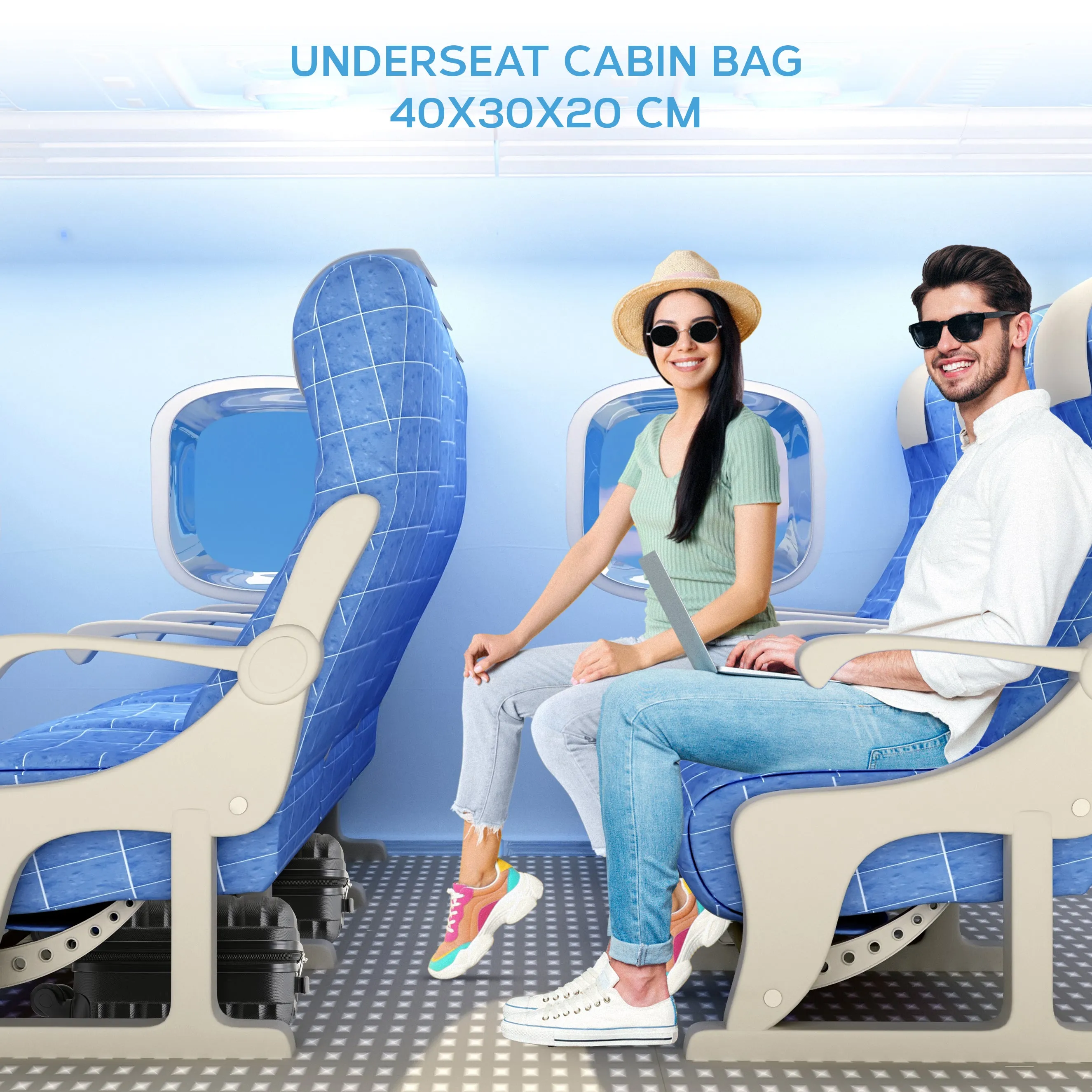 Lightweight 4 Wheel ABS Hard Case Suitcases Cabin Carry On Hand Luggage Approved for Over 100 Airlines Including easyJet & Maximum Size for Vueling & Wizz Air 40x30x20cm