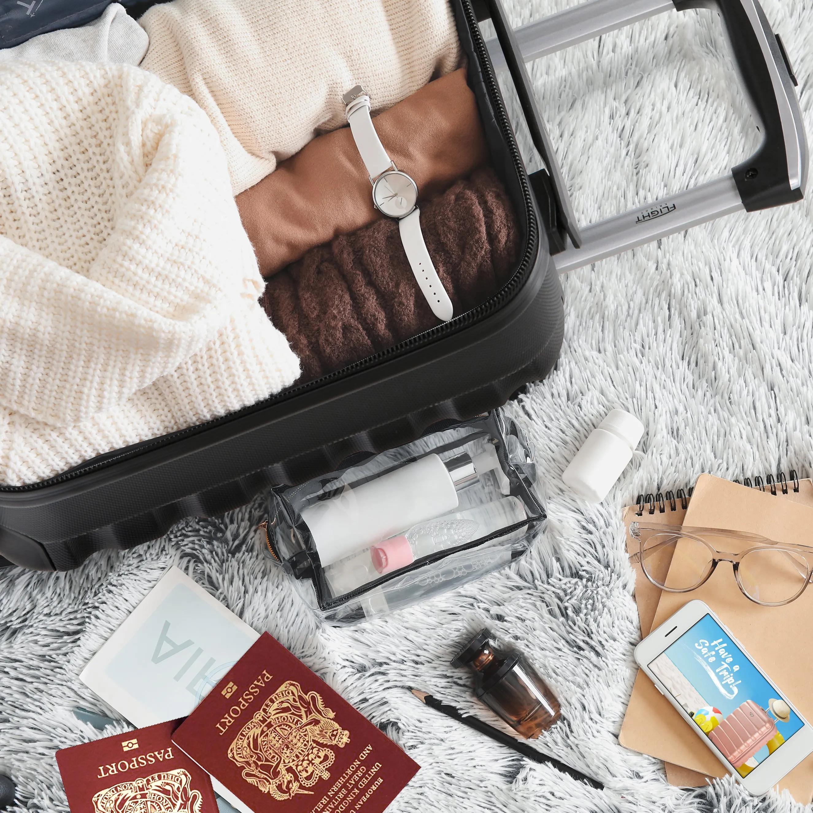 Lightweight 4 Wheel ABS Hard Case Suitcases Cabin Carry On Hand Luggage Approved for Over 100 Airlines Including easyJet & Maximum Size for Vueling & Wizz Air 40x30x20cm