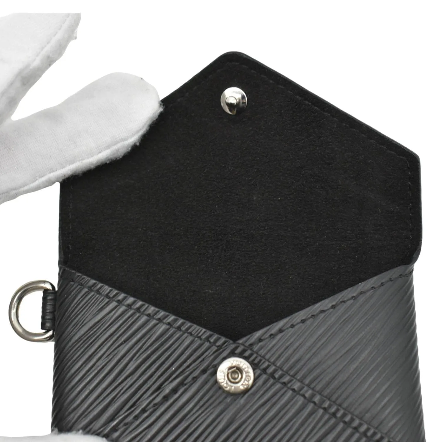 LOUIS VUITTON Kirigami Necklace Epi Leather Clutch Black