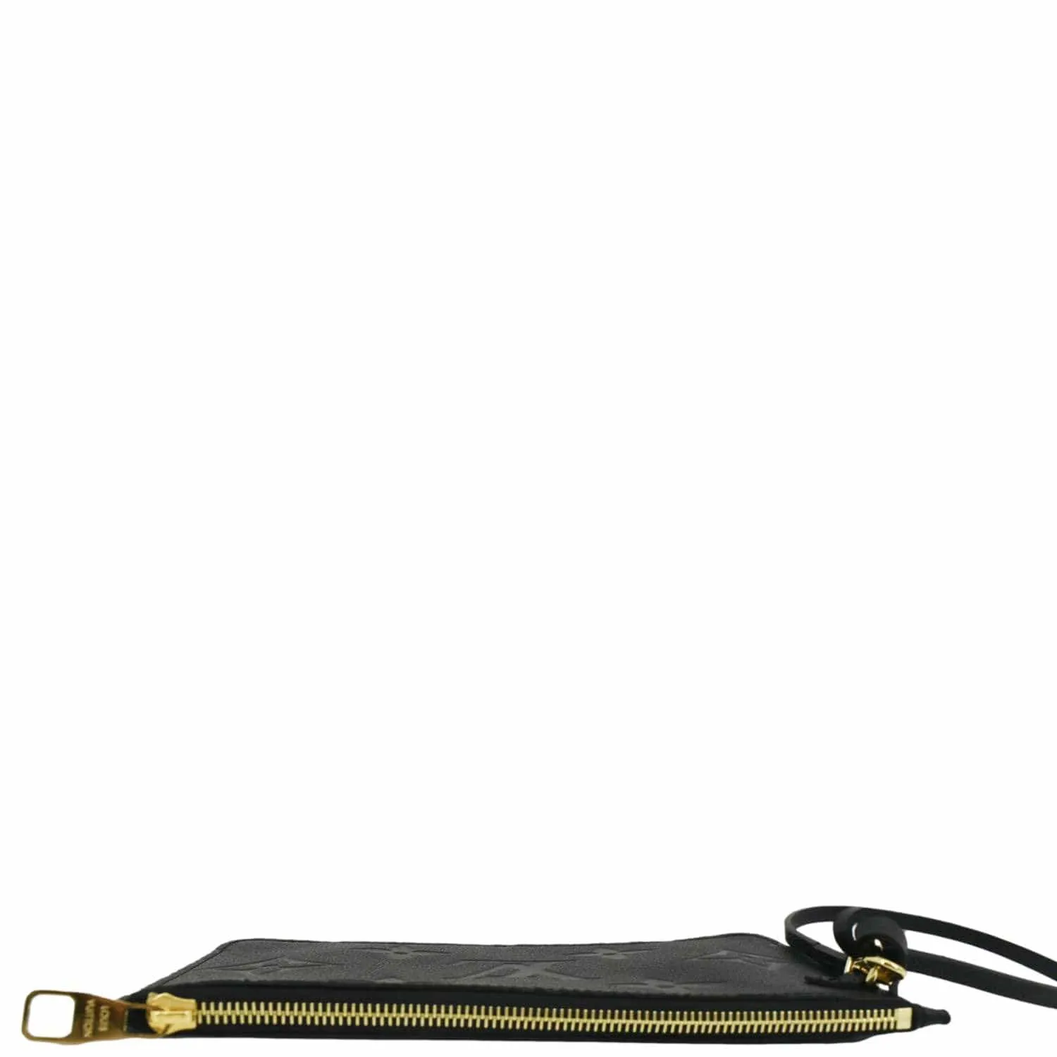 LOUIS VUITTON Neverfull Empreinte Monogram Pochette Wristlet Pouch Black