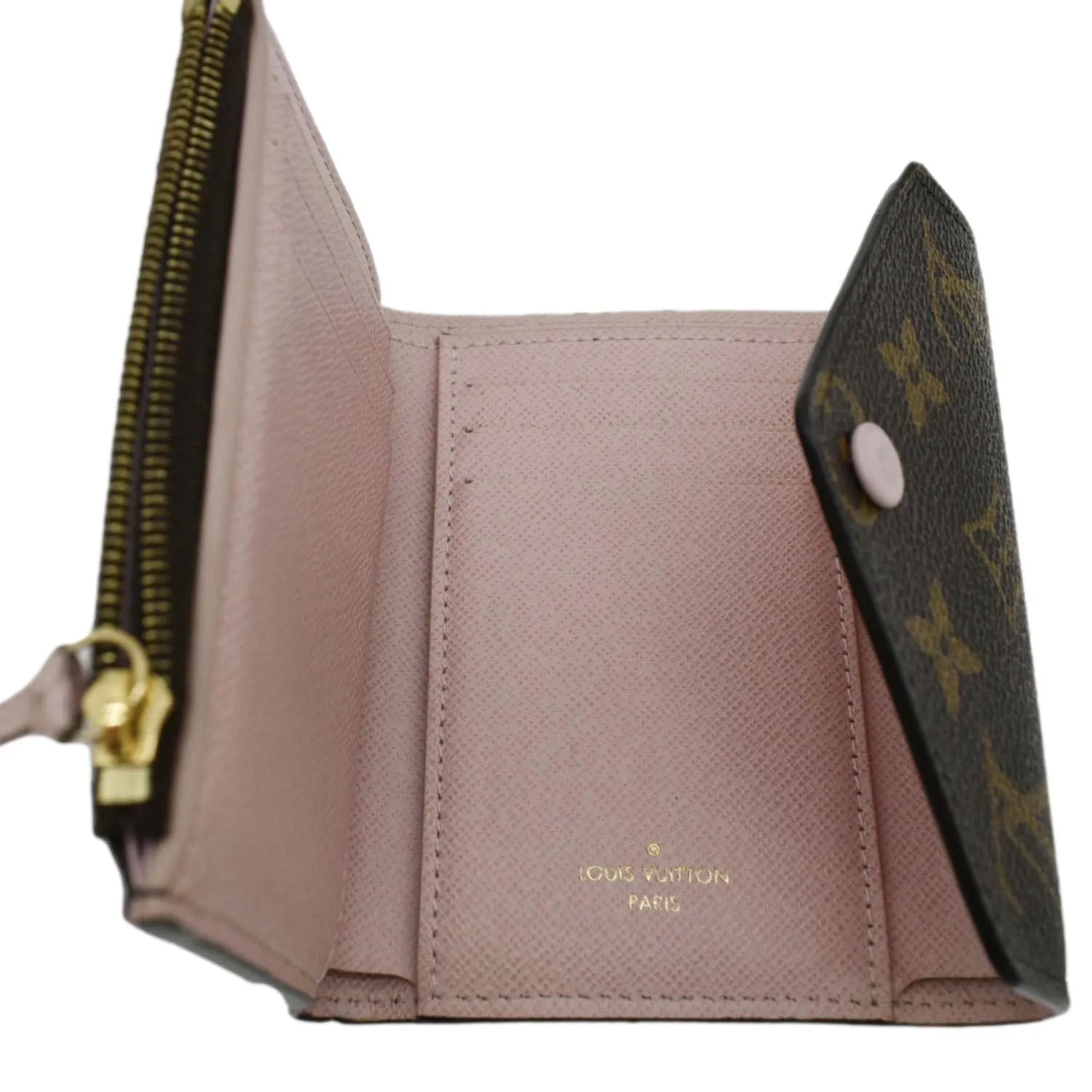 LOUIS VUITTON Victorine Monogram Canvas Wallet Rose Ballerine