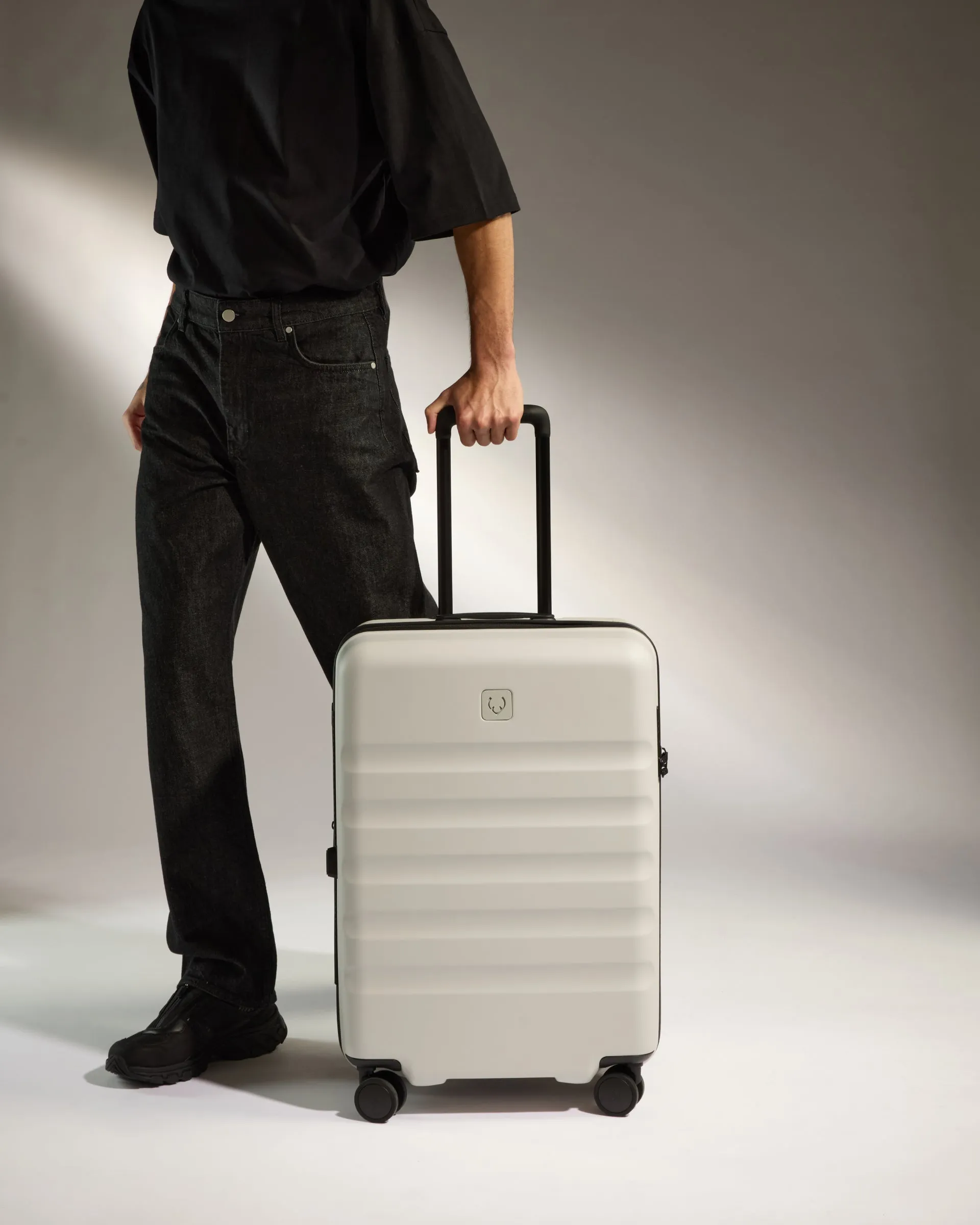 Medium Luggage in Taupe - Icon Stripe
