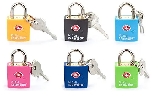 Miami CarryOn TSA Approved Padlock - TSA Keyed Luggage Lock, 0.9 Inch Wide - Pink