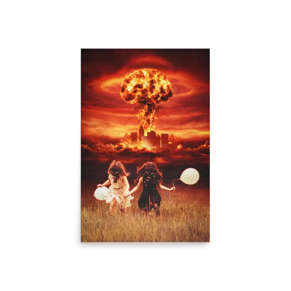 My Sisters Keeper – Eerie Gas Mask Unique Art Poster