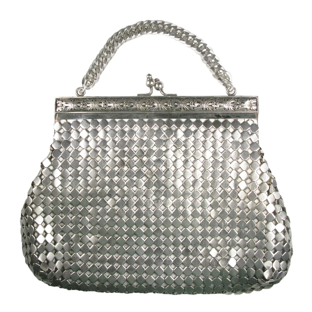 Original Vintage 1920's Silver Chain Mail Clutch