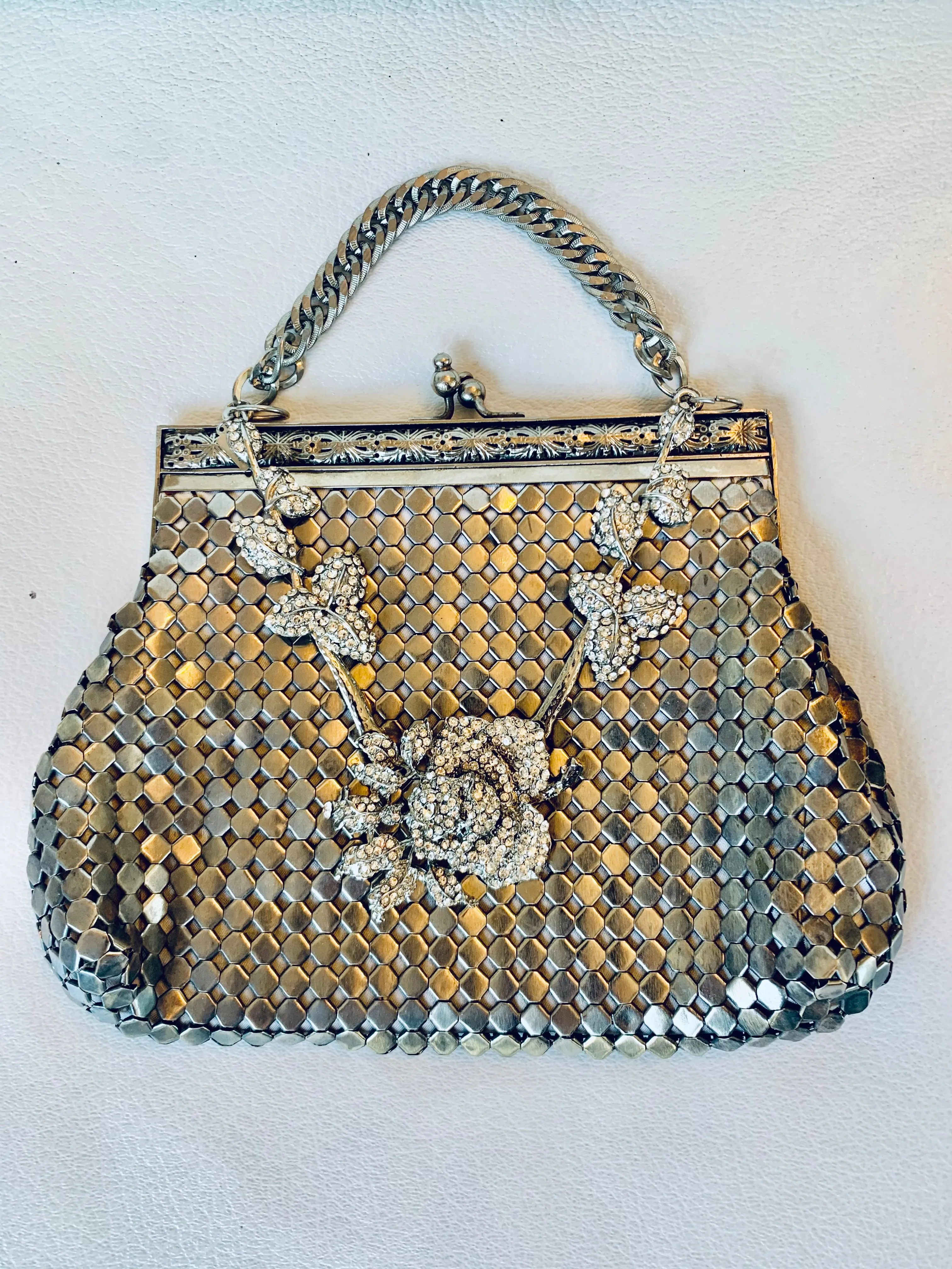 Original Vintage 1920's Silver Chain Mail Clutch