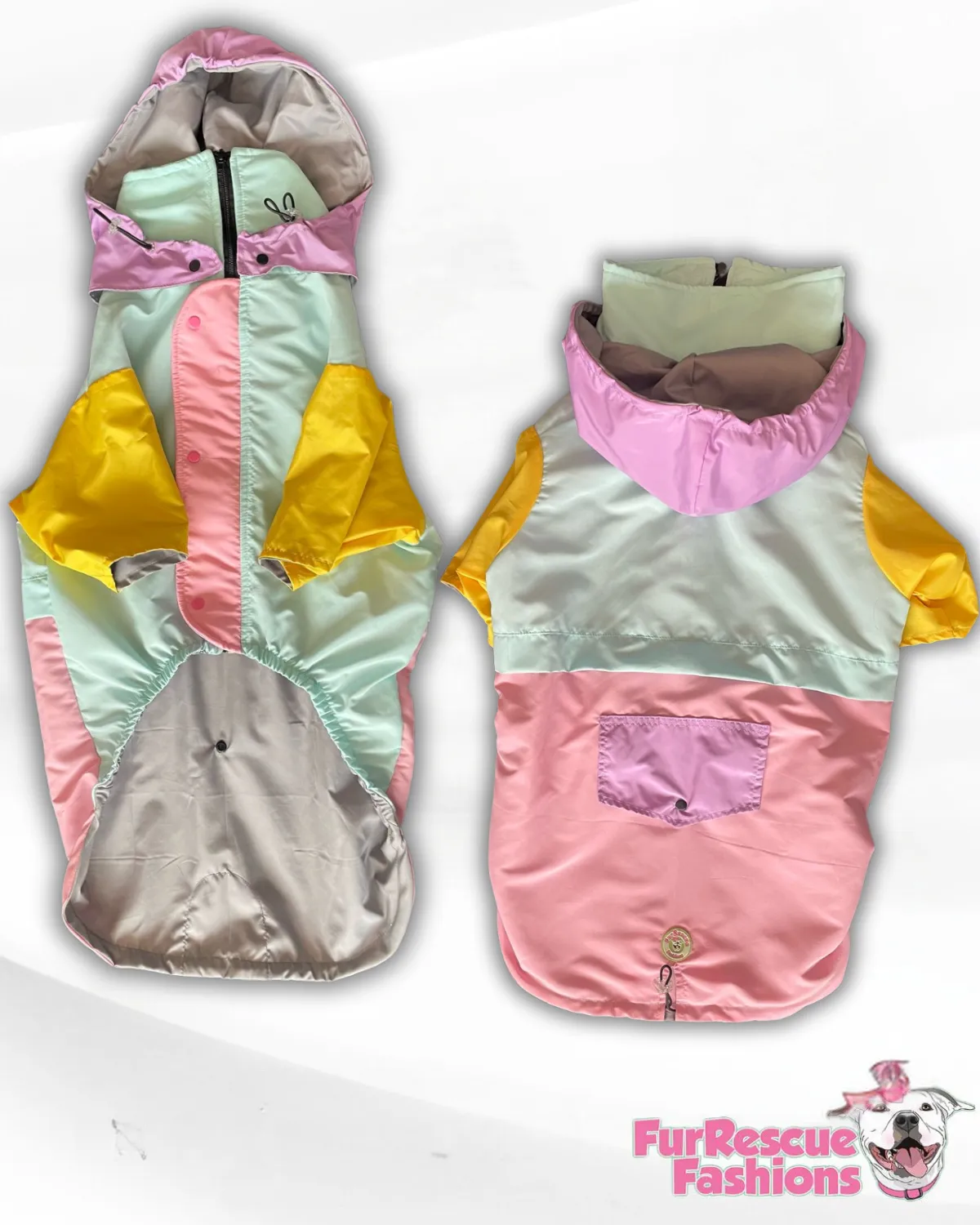 Pastel Multicolored Rain Jacket - Cape - Vest - Custom Option To Choose Your Colors