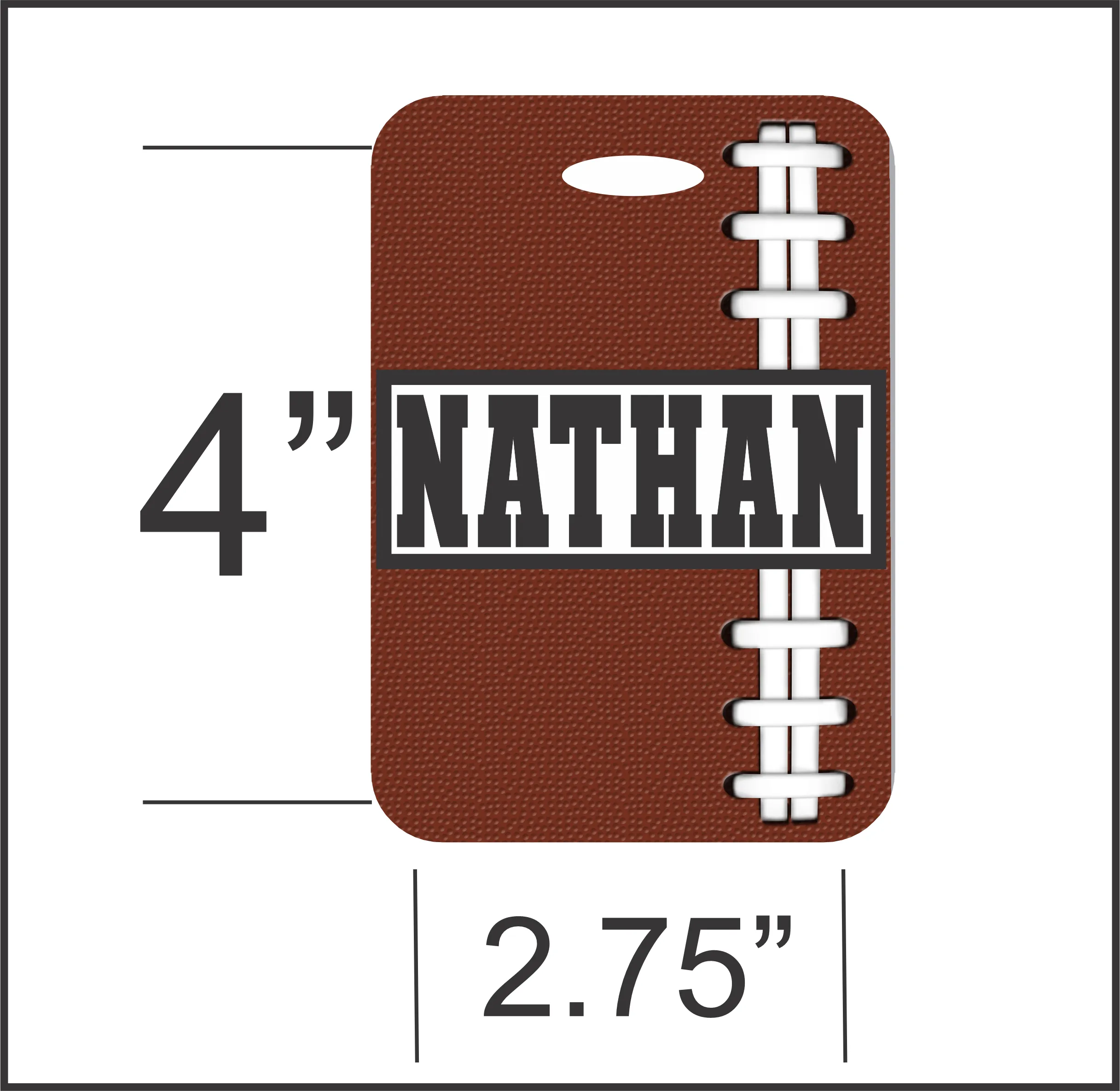 Personalized Football Luggage Tag for Boys - Name Bag Tag for Team