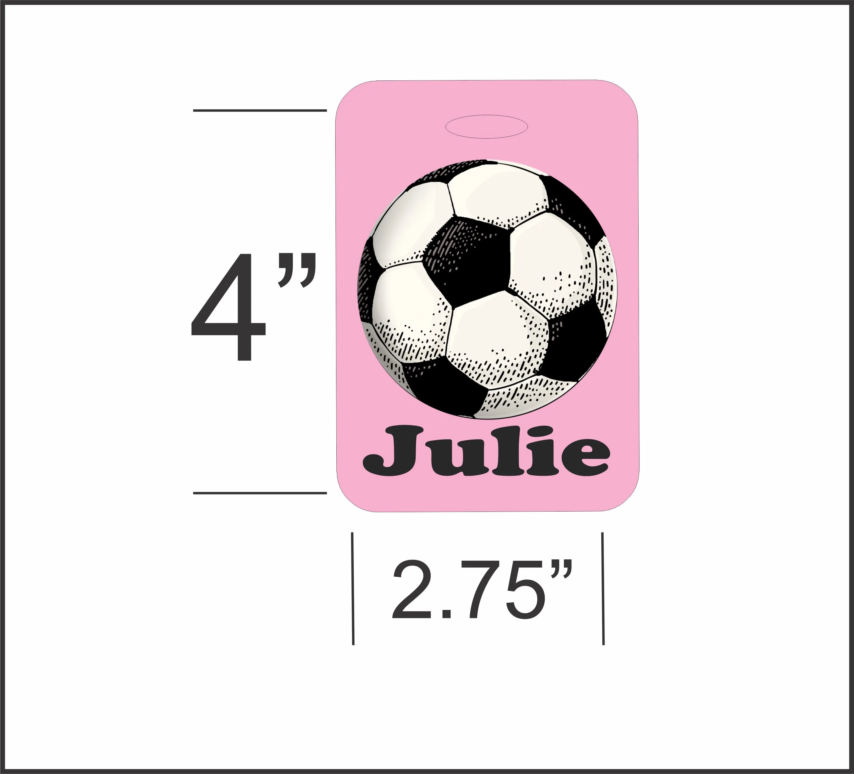 Personalized Soccer Luggage Name Tag - Bag Tag Gift for Boys Girls Team