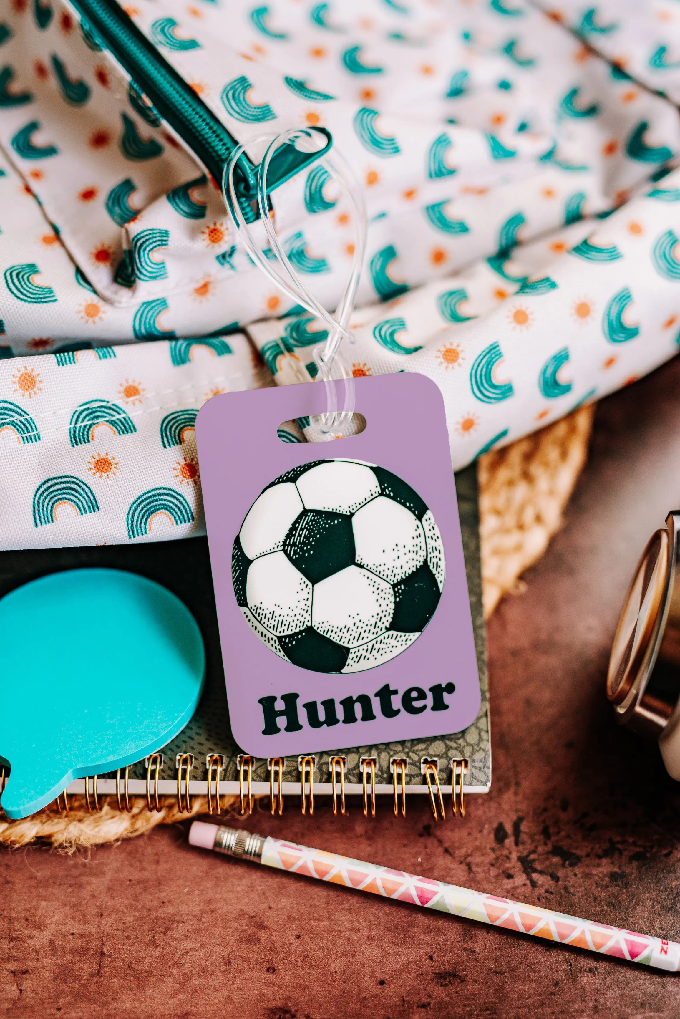 Personalized Soccer Luggage Name Tag - Bag Tag Gift for Boys Girls Team