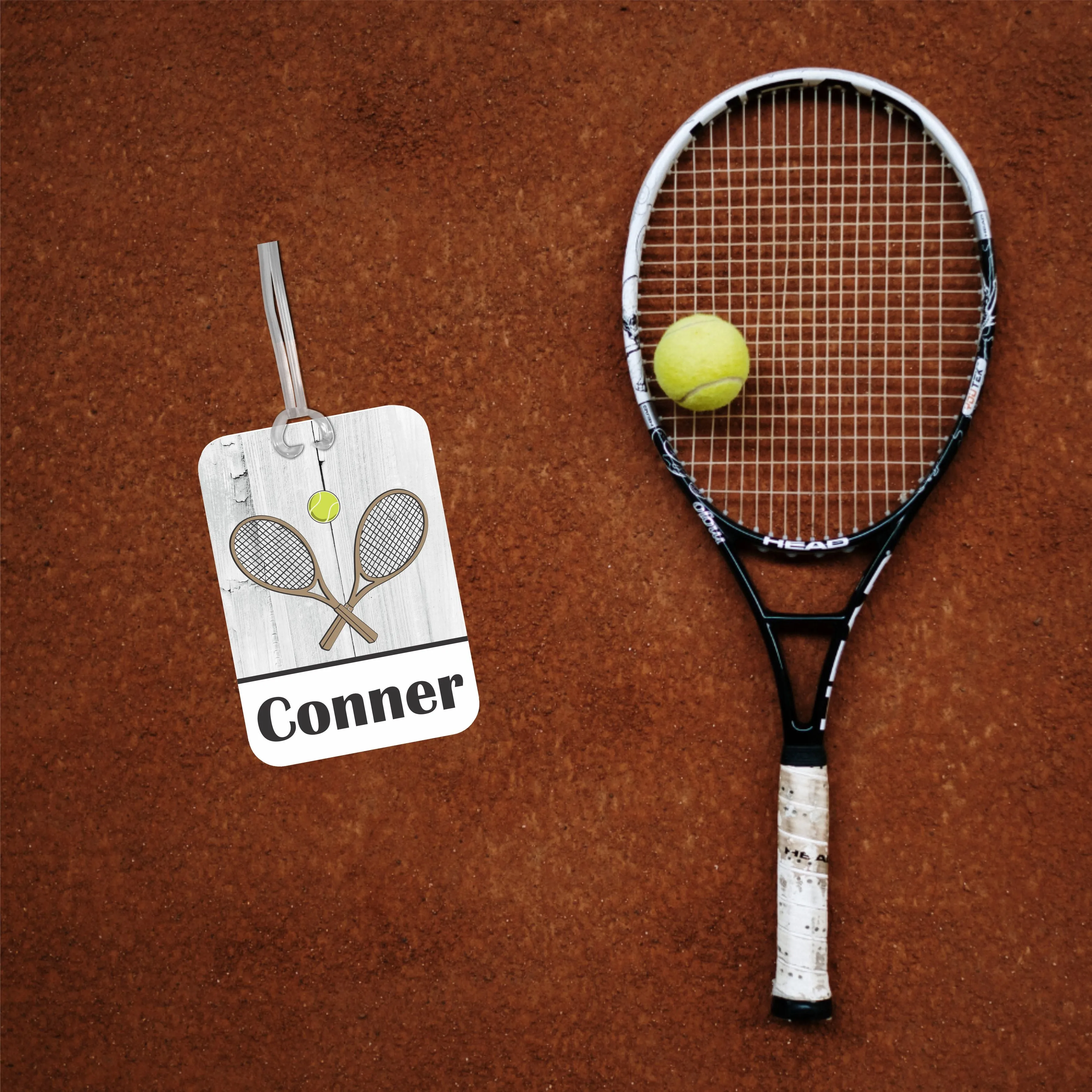 Personalized Tennis Luggage Tag - Name Bag Tag for Player