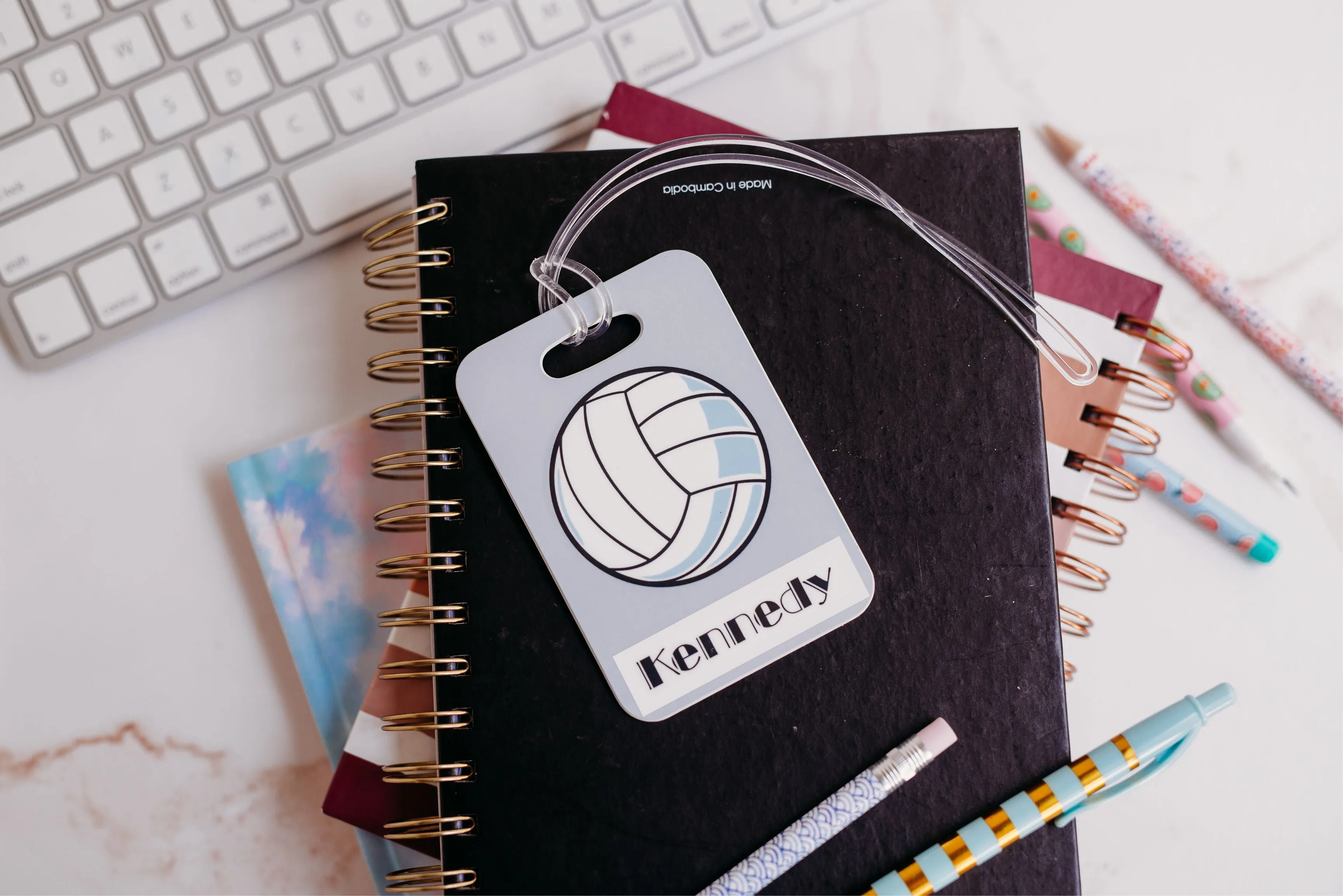 Personalized Volleyball Luggage Tag - Name Bag Tag - Gift for Girls and Boys
