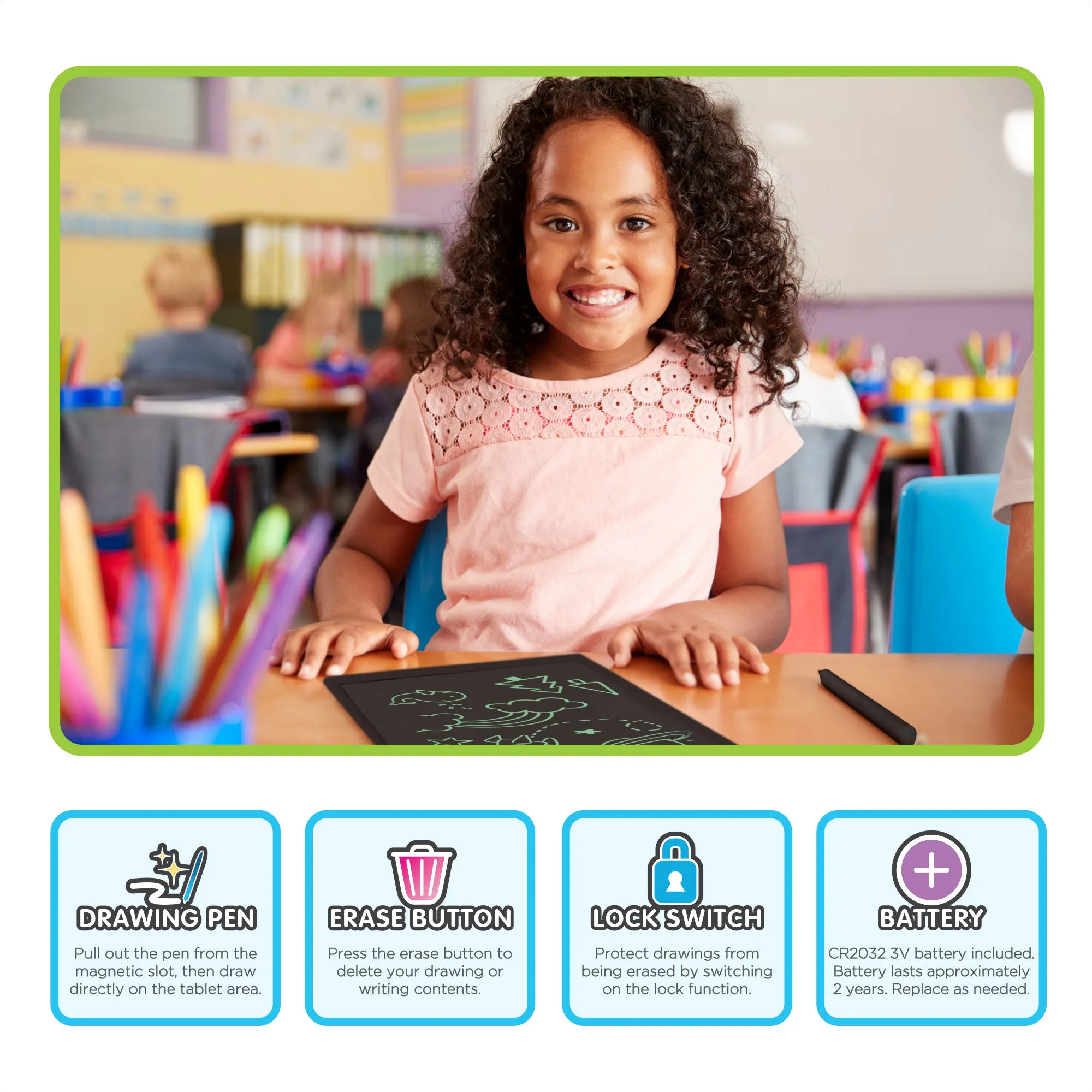 PlayZoom Doodle Board: Pink, 10.5in