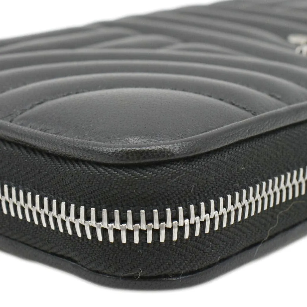 PRADA Diagramme Zip Leather Wallet Black
