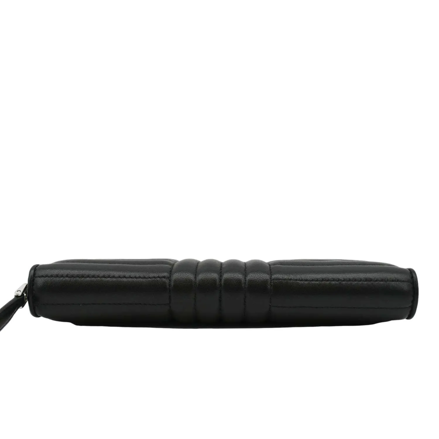 PRADA Diagramme Zip Leather Wallet Black