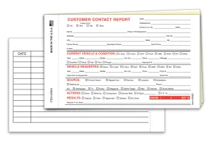 Prospect Tracker Customer Contact Report - 3-Part Carbonless Front and Back Forms for Tracking Prospects and Potential Buyers - (6-5/8" × 4") White, Canary, Pink