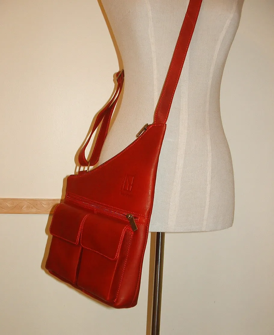 Red Leather Handbag Satchel