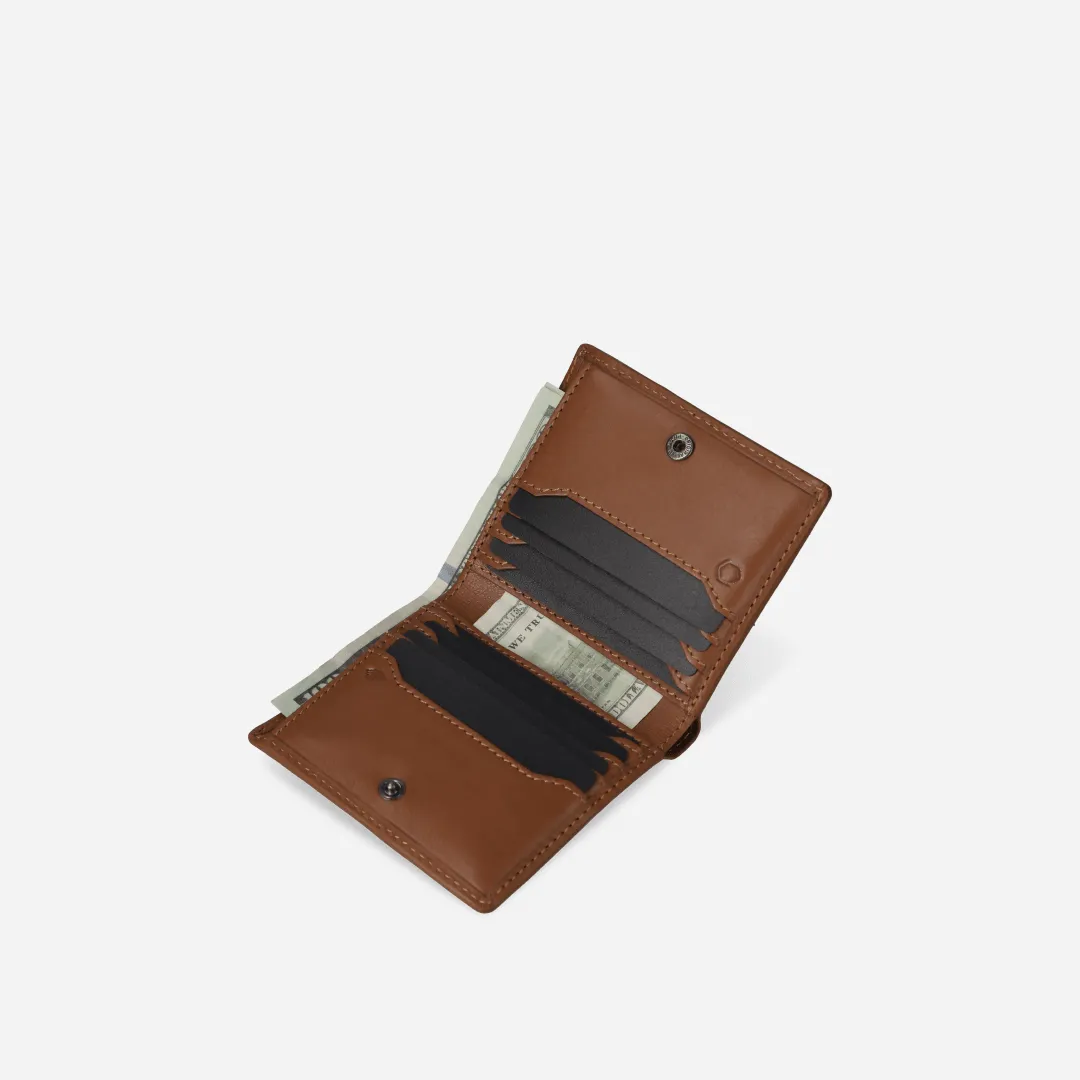 Slim Bifold Card Holder With Coin