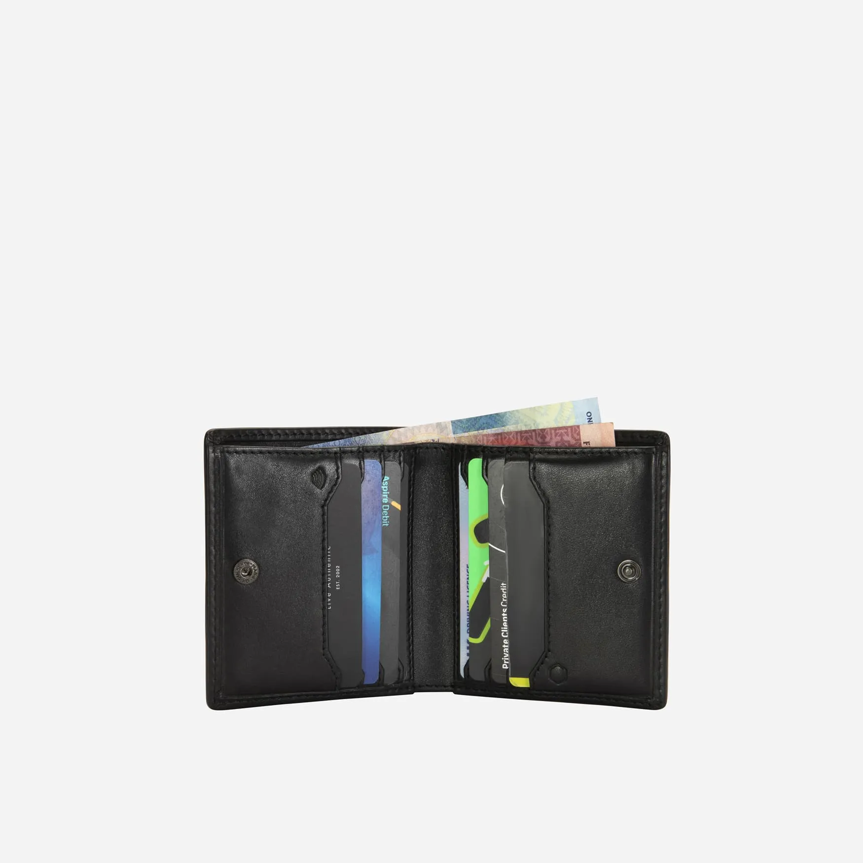 Slim Bifold Card Holder With Coin