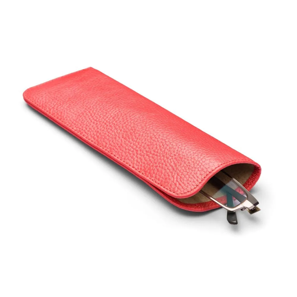 Small Leather Glasses Case - Pink