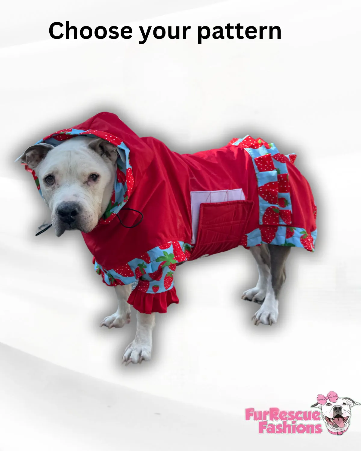 Solid Color Rain Jacket - Cape - Vest with Printed Ruffles, Trim & Hoodie/Snood (Choose your print) (Copy)