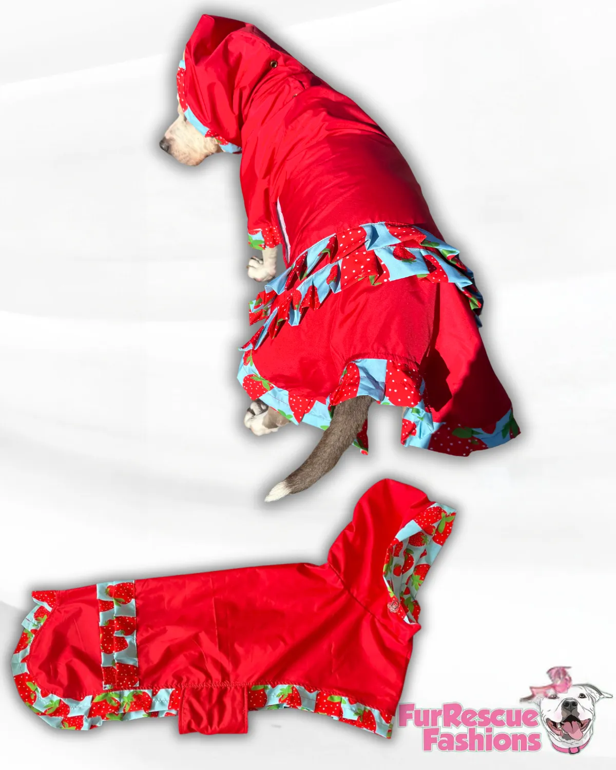 Solid Color Rain Jacket - Cape - Vest with Printed Ruffles, Trim & Hoodie/Snood (Choose your print) (Copy)