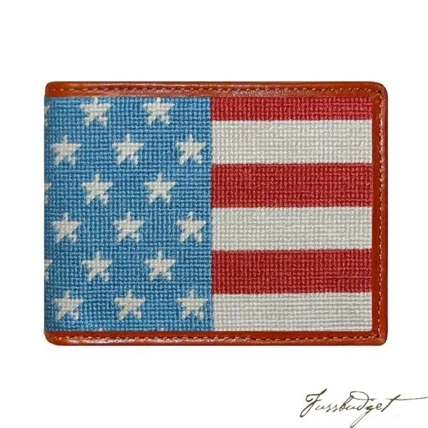Stars and Stripes Needlepoint Bi-Fold Wallet