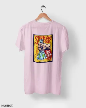Stop plastic, save earth printed t shirts