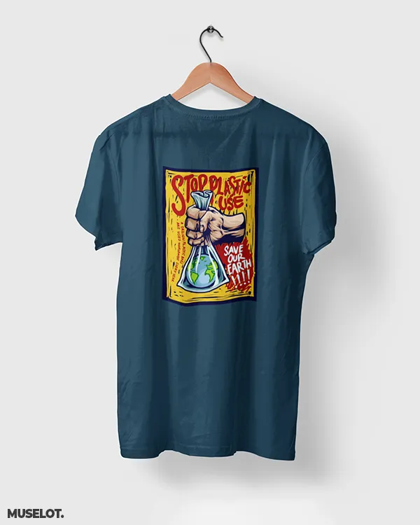 Stop plastic, save earth printed t shirts