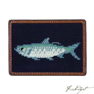 Tarpon (Dark Navy) Needlepoint Card Wallet