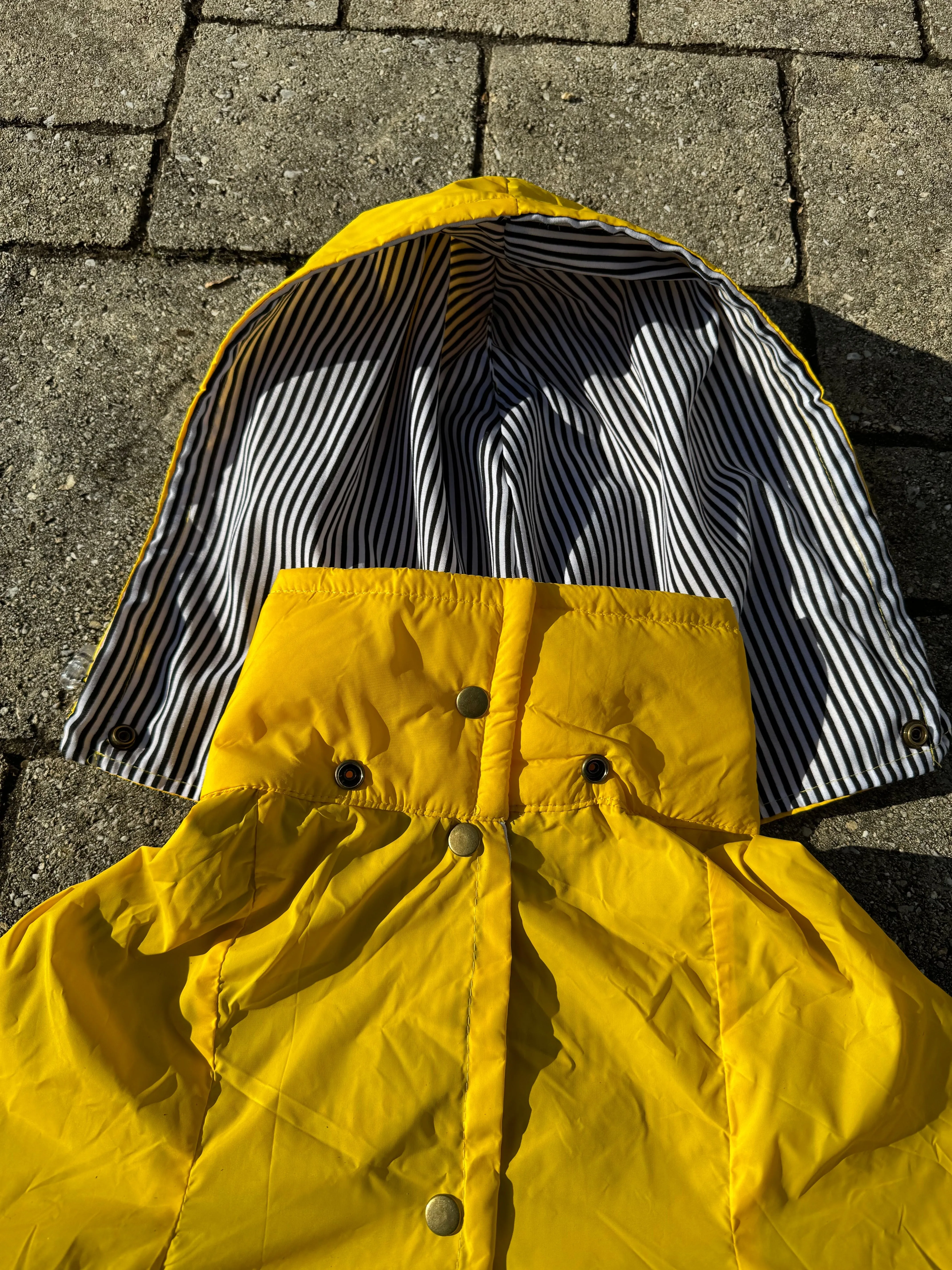 The Georgie Reversible Yellow & Stripes Rain Jacket - Cape - Vest by