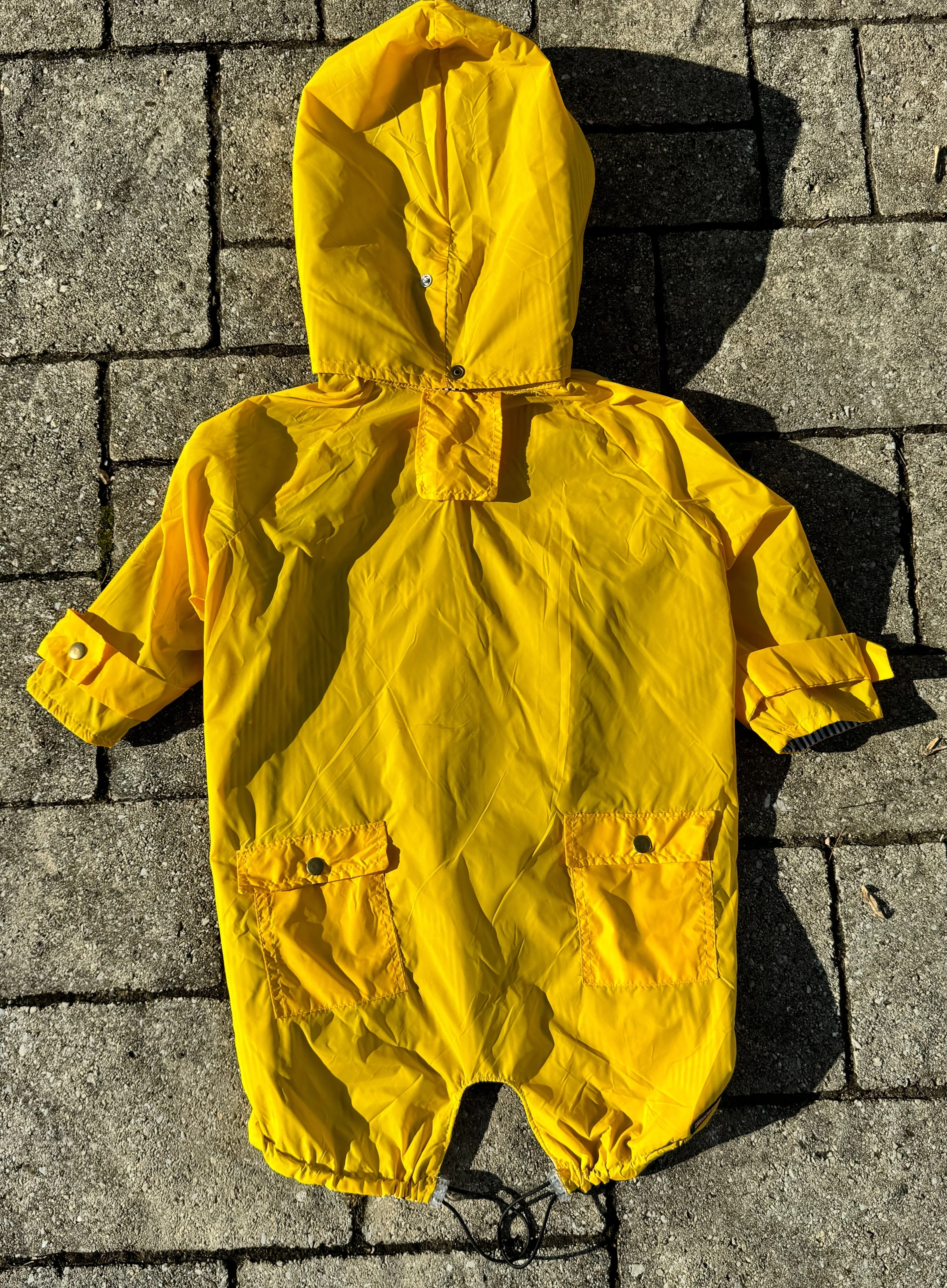 The Georgie Reversible Yellow & Stripes Rain Jacket - Cape - Vest by