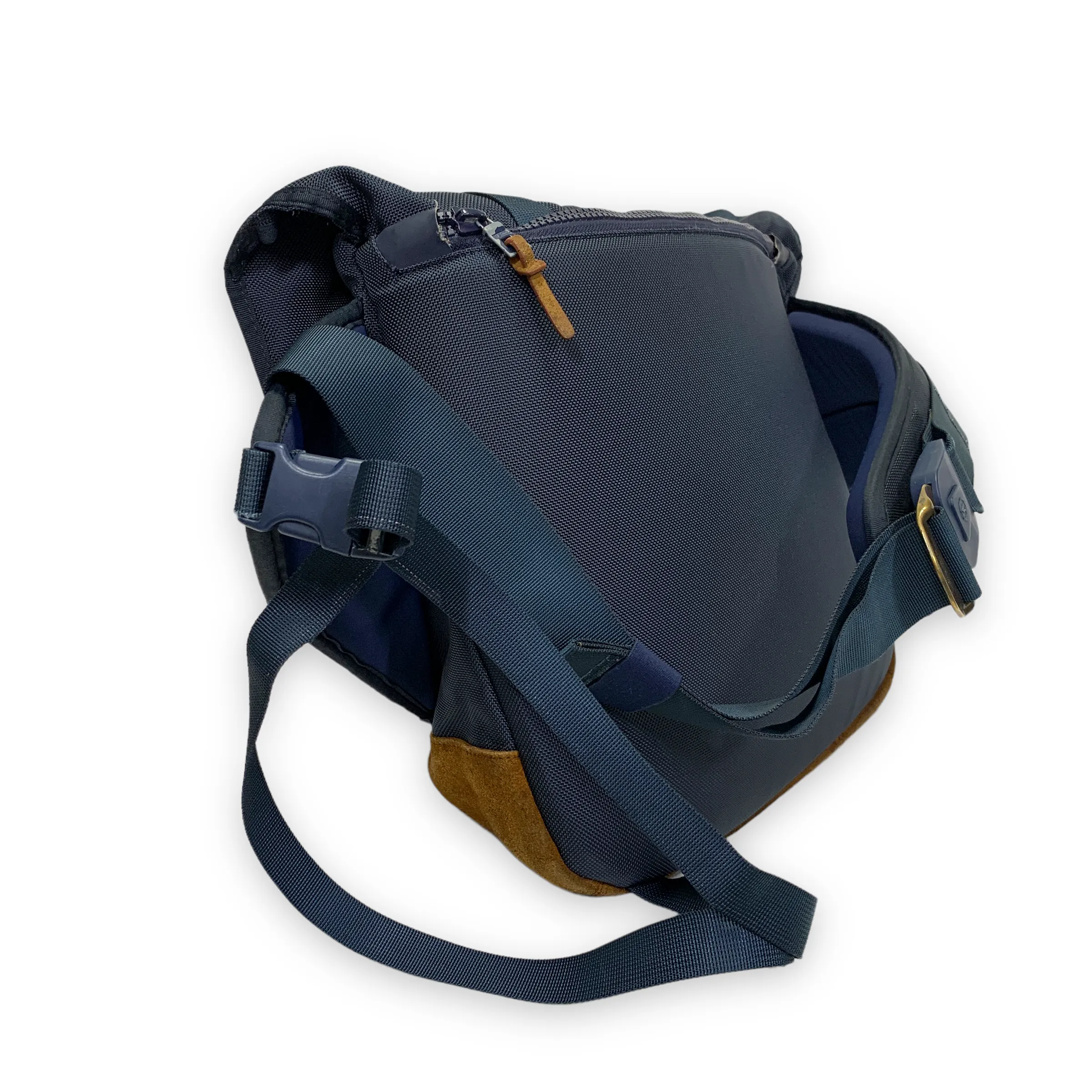 Visvim 18L E-Cat Ballistic Nylon Leather Messenger Bag Navy