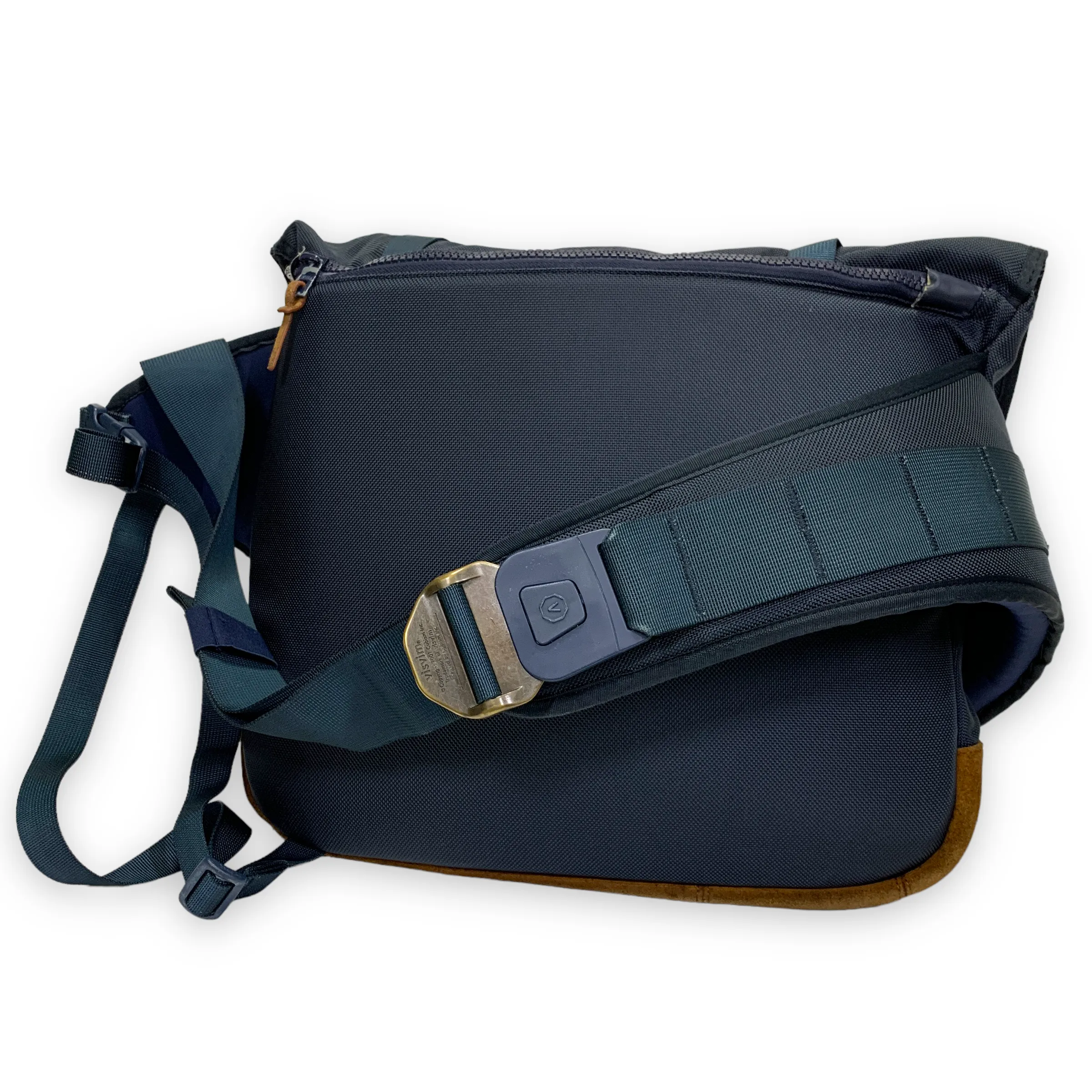 Visvim 18L E-Cat Ballistic Nylon Leather Messenger Bag Navy