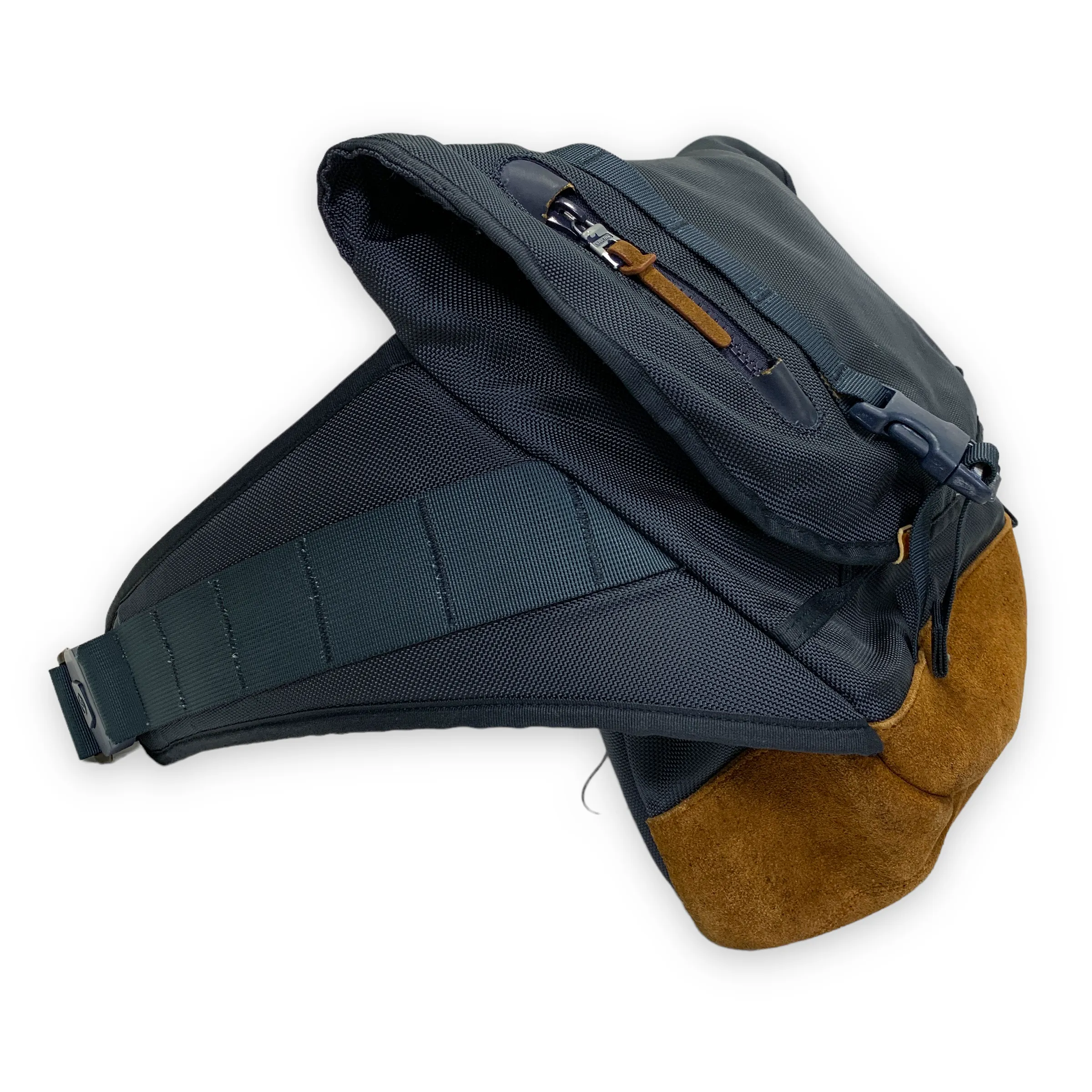 Visvim 18L E-Cat Ballistic Nylon Leather Messenger Bag Navy