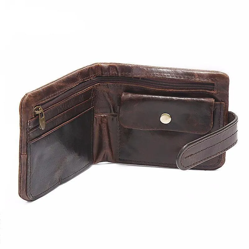 West Louis™ Leather Short Folding Wallet