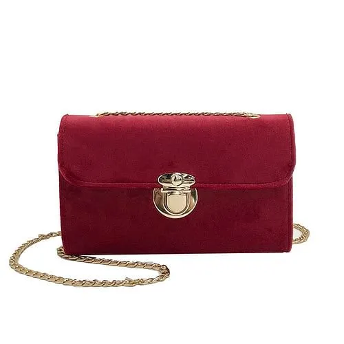 Women Messenger Bag Pure Color Gold