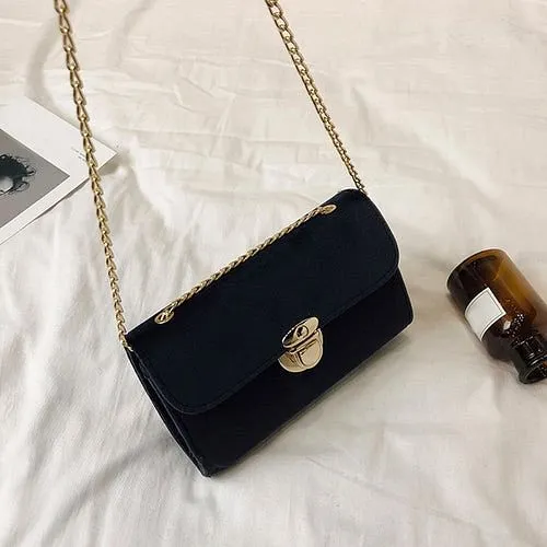 Women Messenger Bag Pure Color Gold