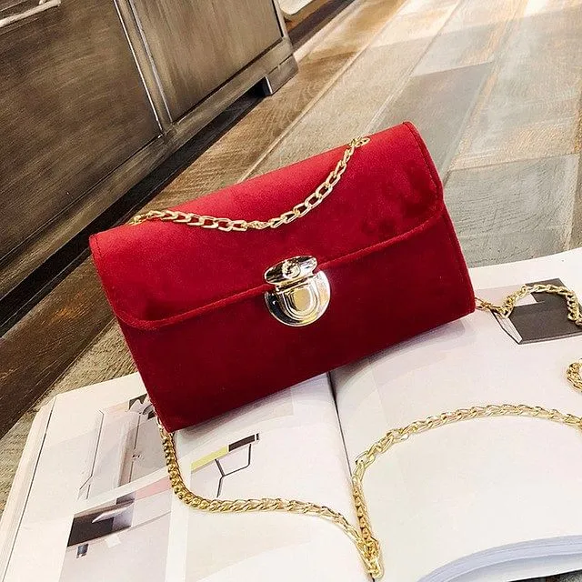 Women Messenger Bag Pure Color Gold