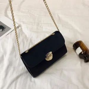 Women Messenger Bag Pure Color Gold