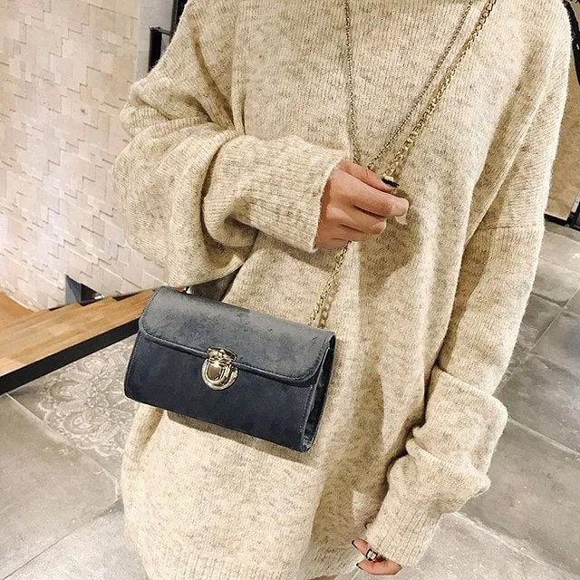 Women Messenger Bag Pure Color Gold