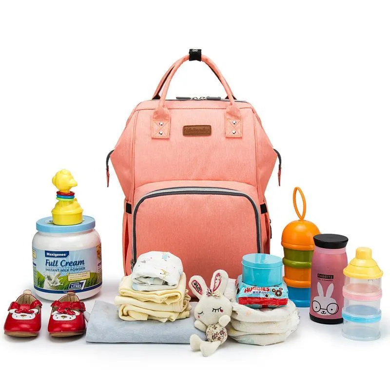 Women Oxford Multi-functional Waterproof Diaper Backpack With USB Charging Port