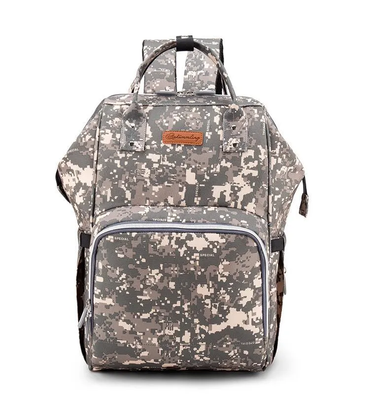 Women Oxford Multi-functional Waterproof Diaper Backpack With USB Charging Port