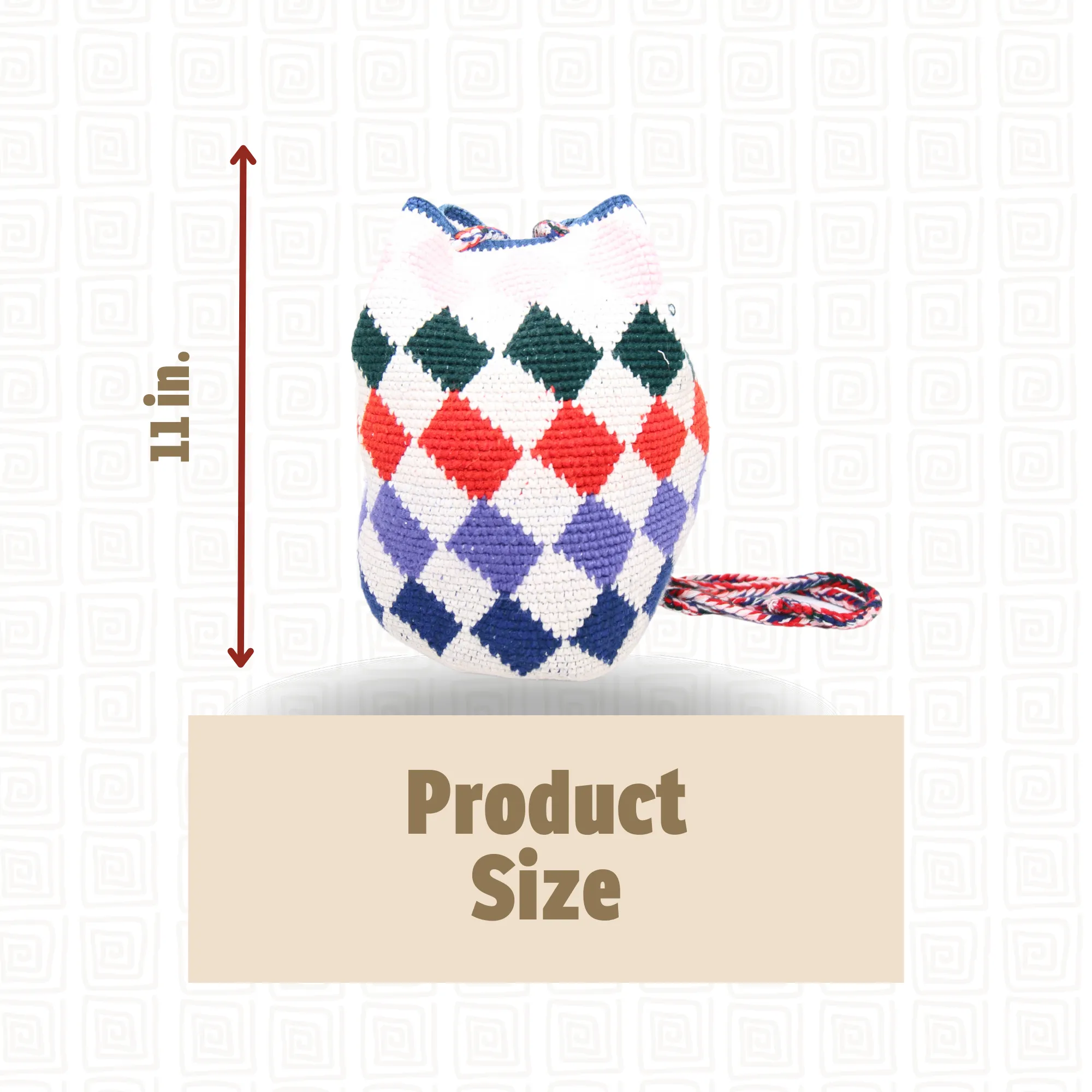 Women’s Tote Bag  Multicolor Rhombus Full White Design